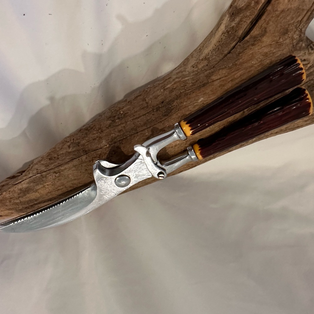 Vintage Faux Antler Handles Poultry Shears